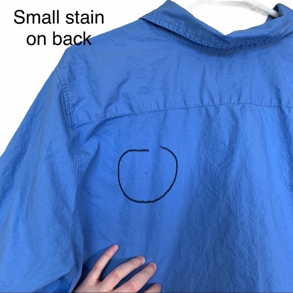 Vintage 90’s Eddie Bauer Blue Short Sleeve Button Up Top Size Extra Large - Picture 13 of 15